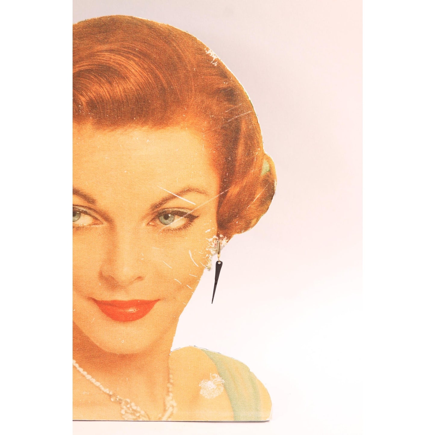 1950s 1960s Black Mod Tapered Dangling Screw Back Earrings