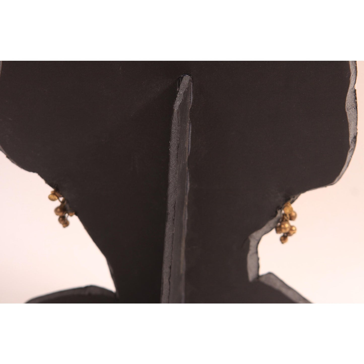 1950s Brass Tone Metal Beaded Cluster Dangling Earrings
