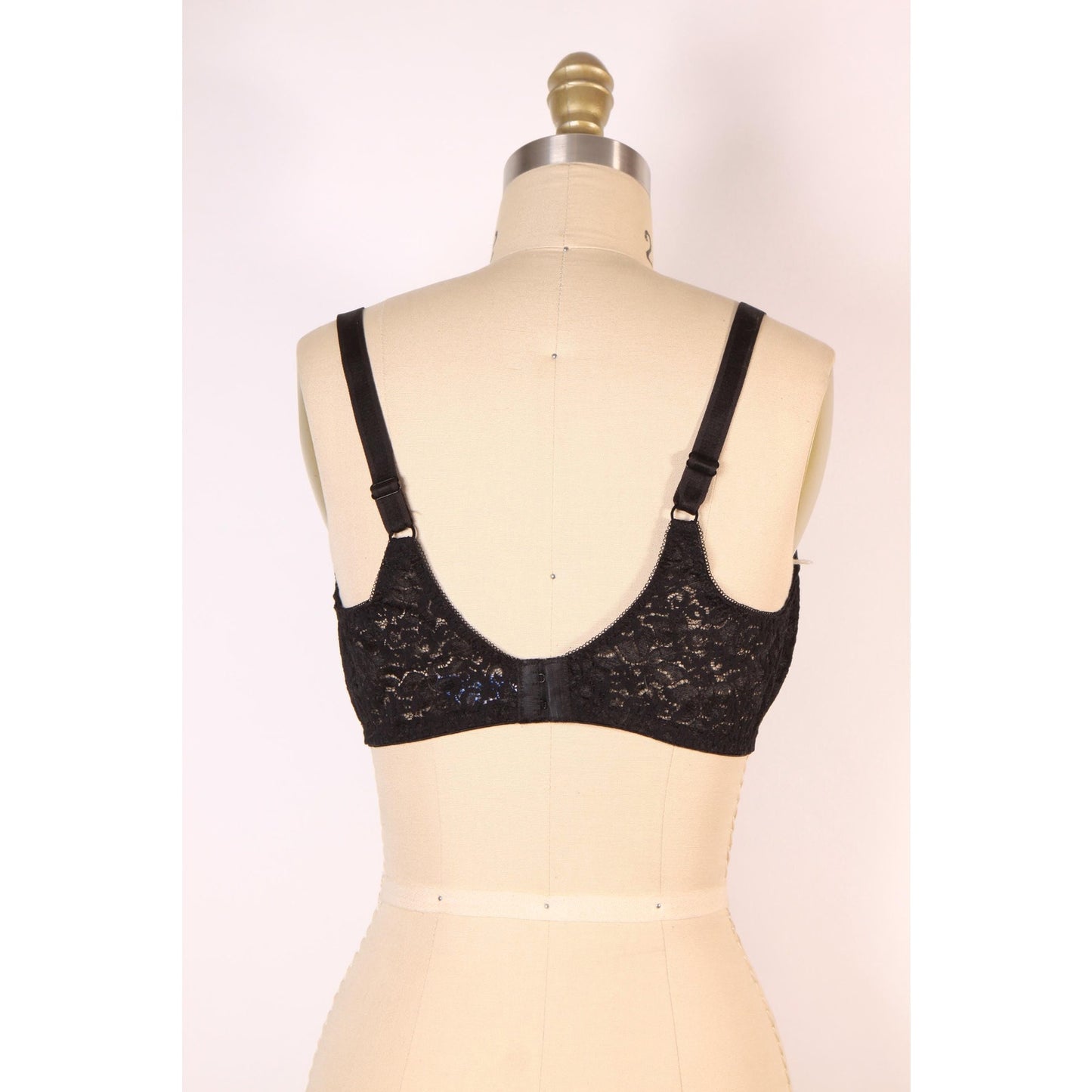 1970s Black Sheer Lace Bra by Rendezvous Maidenform-40C