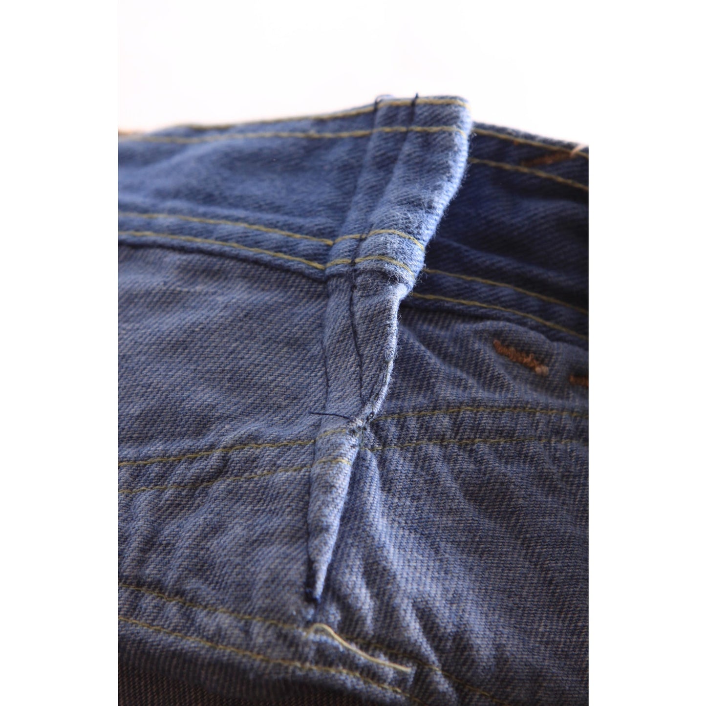 1970s Braided Woven Blue Denim Jeans by J. Daniel -34