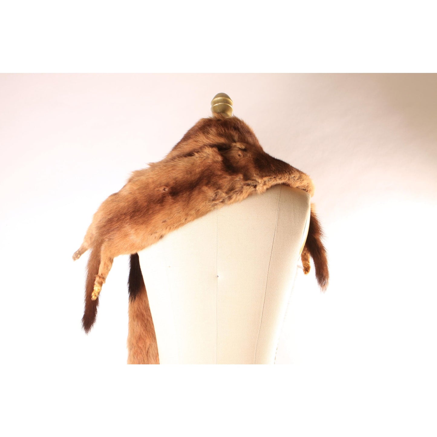 1950s Brown Four Piece Mink Fur Pelt Shawl Wrap by McDaniels