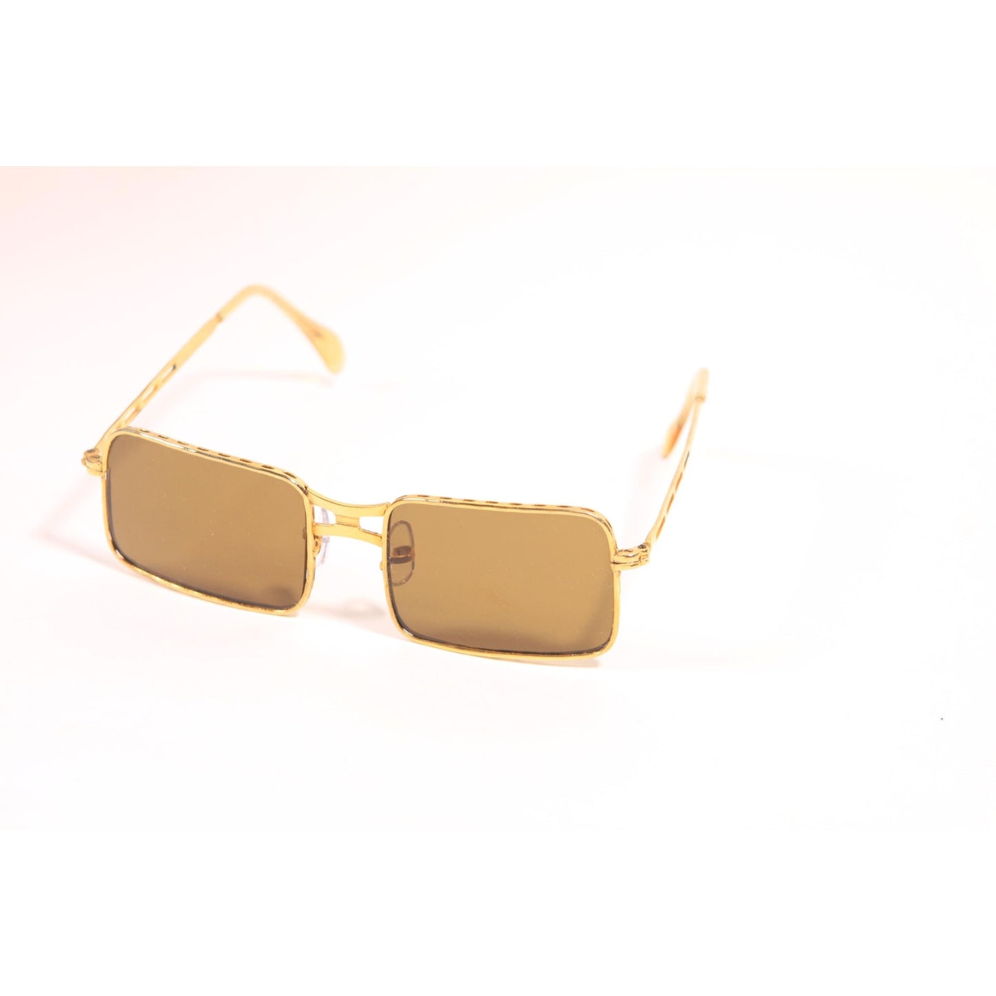 1970s Gold Metal Frame and Brown Tint Lenses Sunglasses