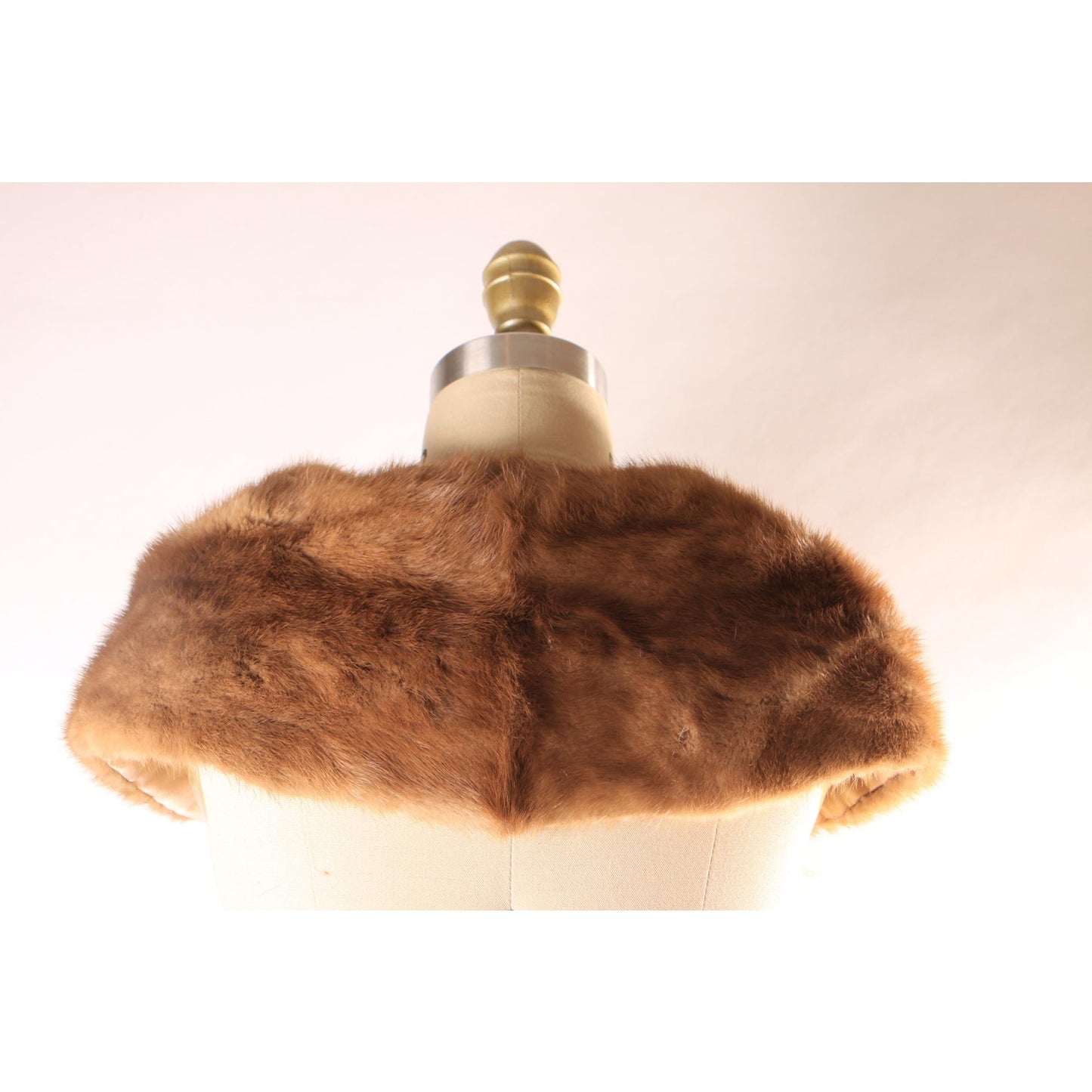 1950s Brown Mink Fur Shoulder Shawl Wrap Fur Collar