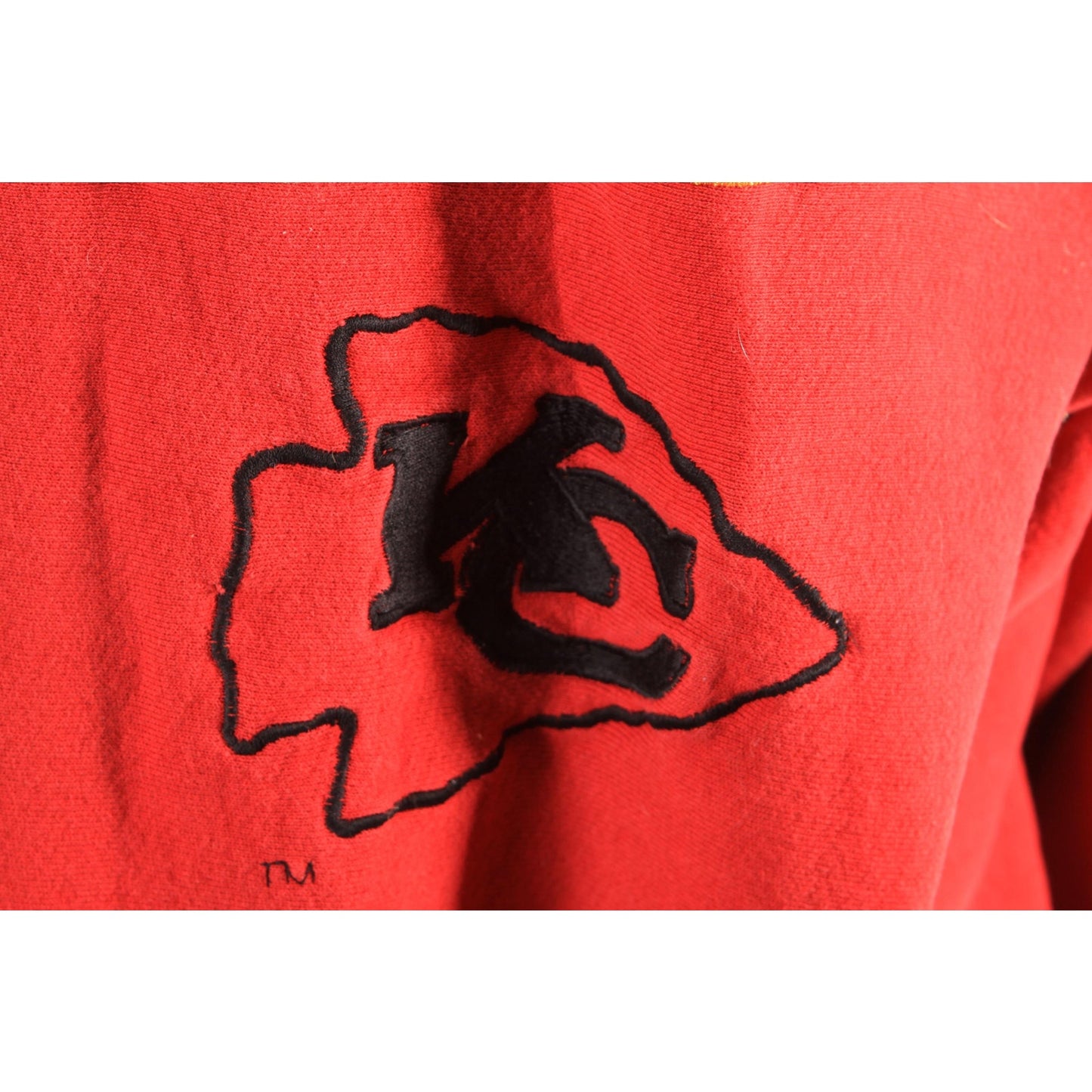 1990s, Red, Black and Yellow Kansas City Chiefs Pullover Unisex Sweatshirt by Legends -L