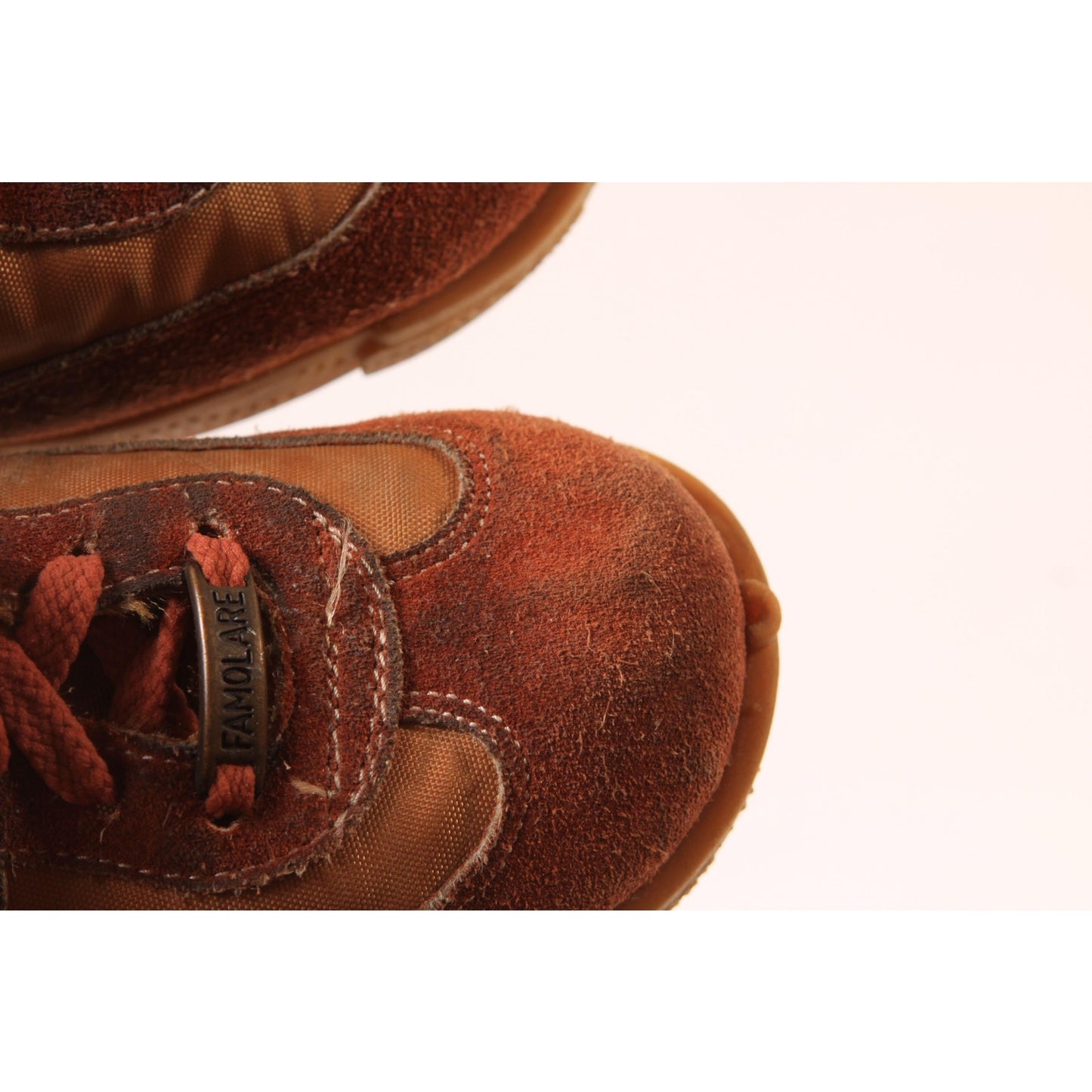 1970s Red Brown Earth Tone Suede Leather Wingnut Famolare Tennis Shoes Sneakers by Wingnut Famolare-Size 7M