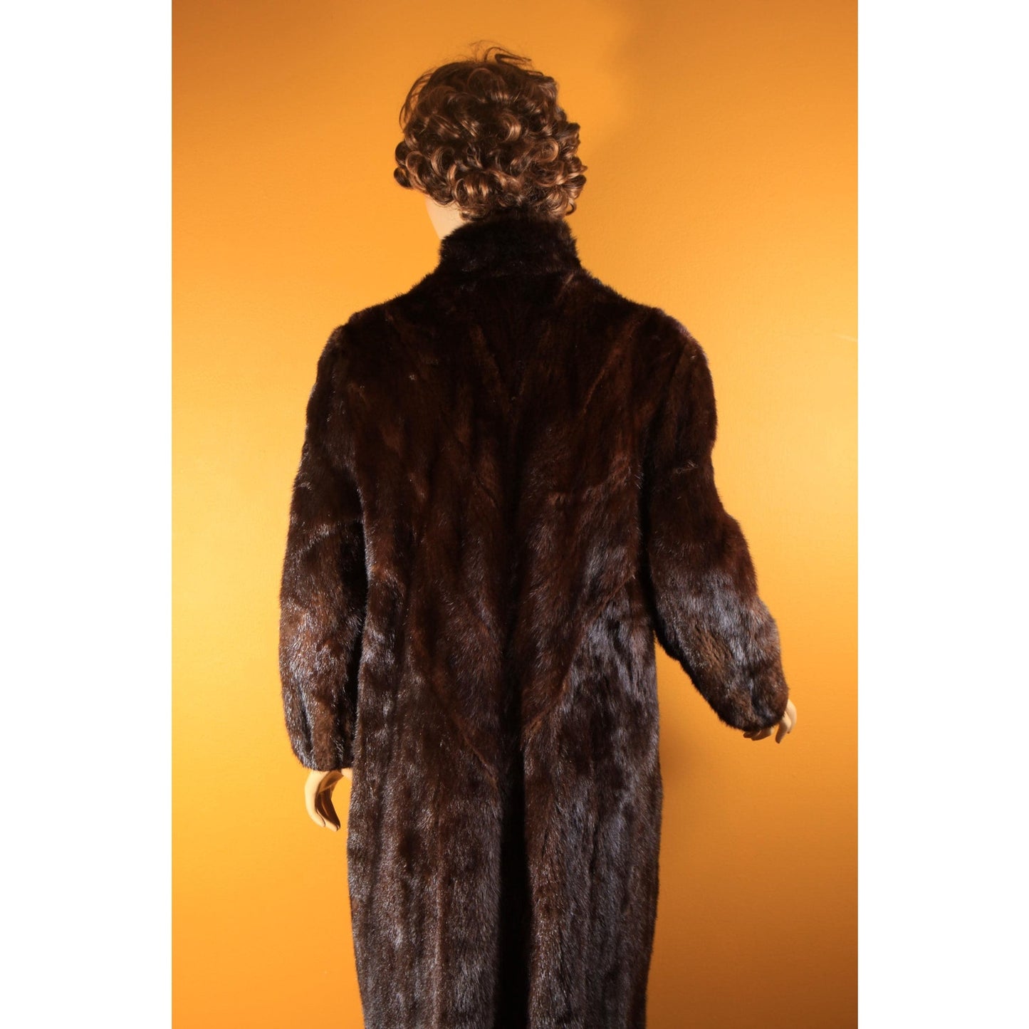 1940s Dark Brown Mink Long Sleeve Fur Coat by Marshall Fields