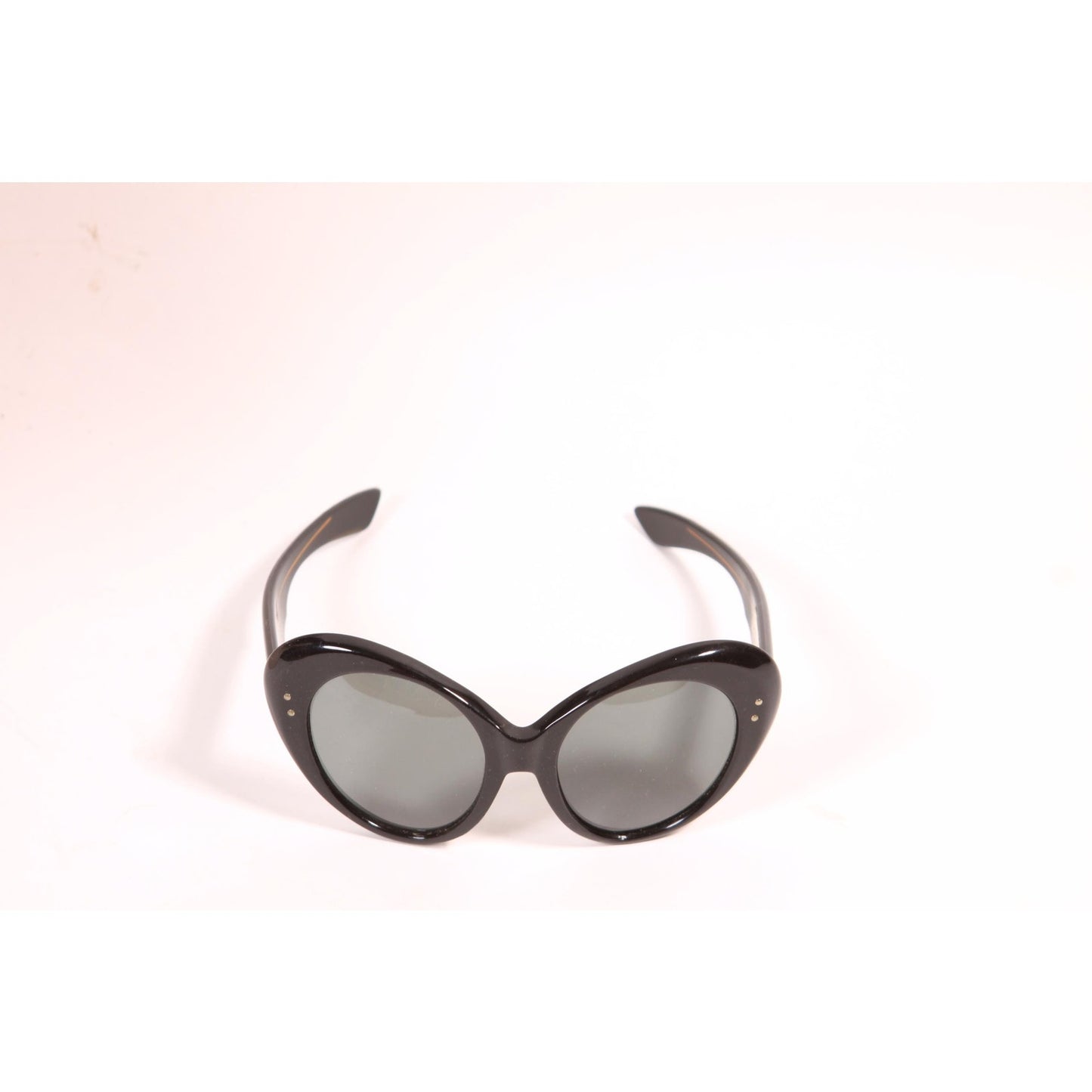 1950s 1960s Black Oversized Bug Eye Butterfly Cat Eye Frames Sunglasses by Omura France