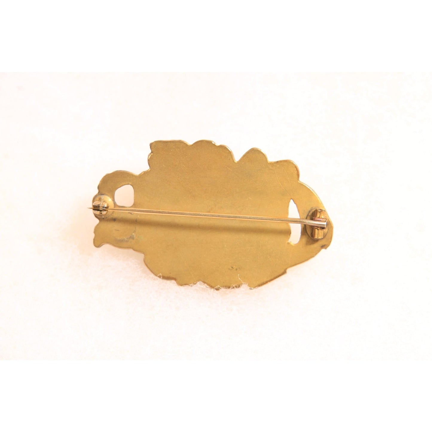 Antique 1800s Victorian Gold Tone Metal Hollow Floral Brooch