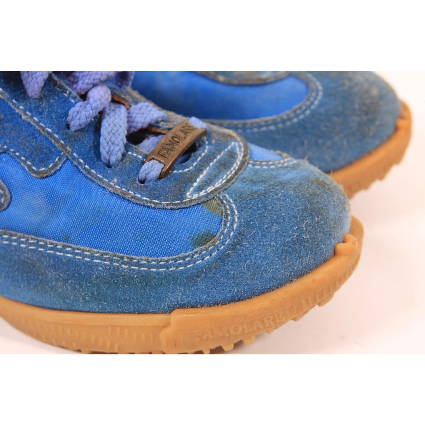 1970s Blue Suede Leather Tennis Shoes Sneakers by Wingnut Famolare-Size 7