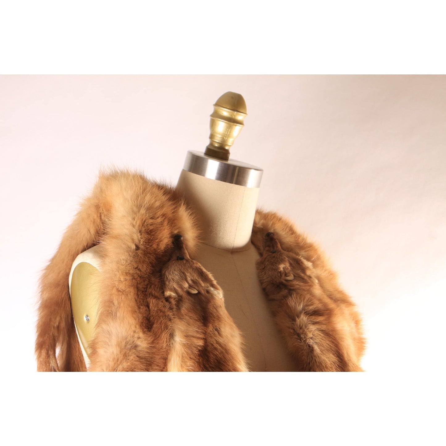 1950s Brown Four Piece Mink Fur Pelt Shawl Wrap