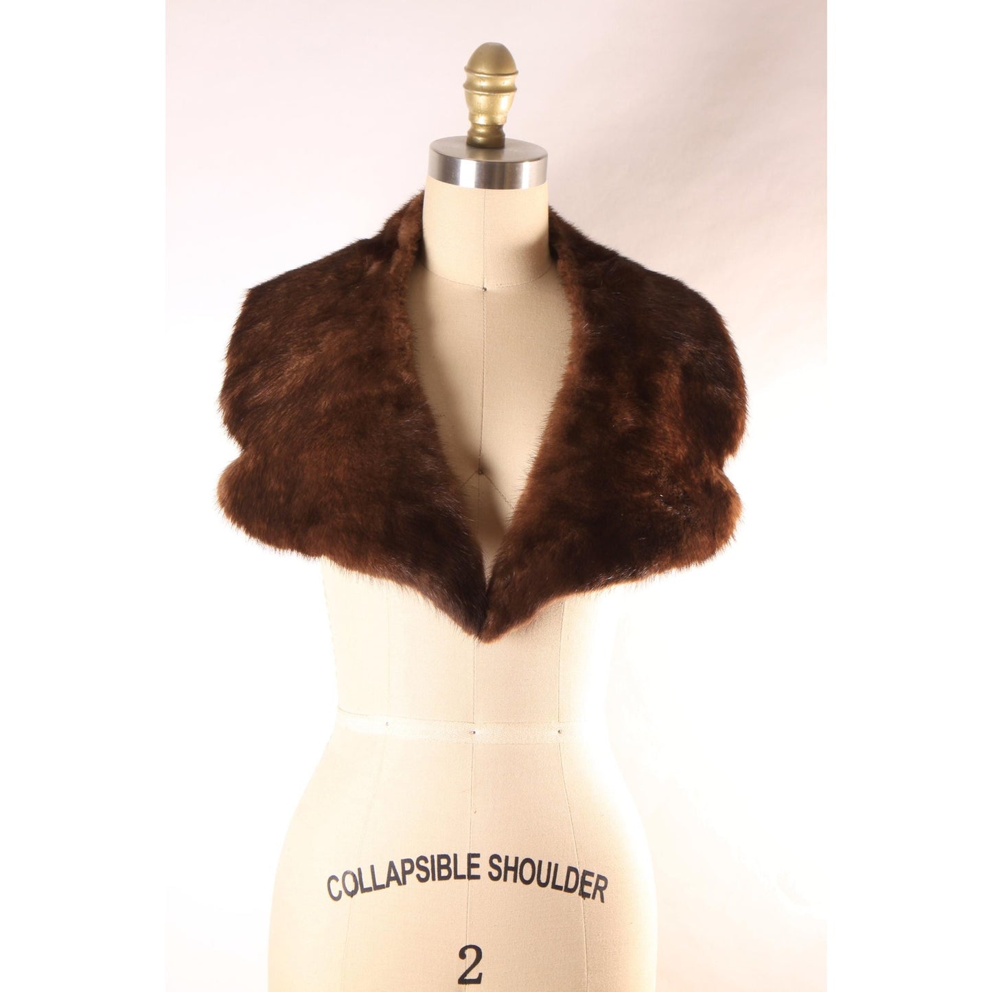 1950s Dark Brown Mink Fur Bib Collar