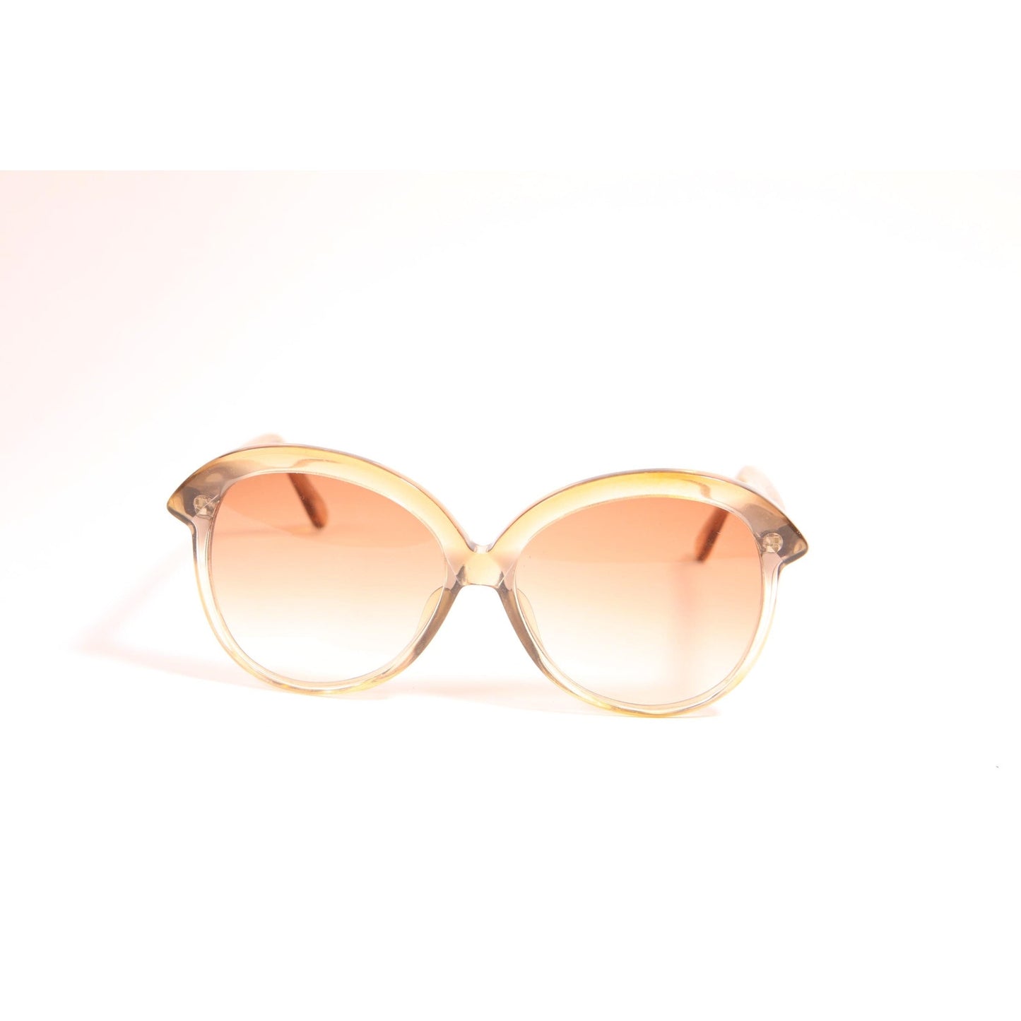 1970s Clear Brown Ombre Fade Tint Lenses Oversized Sunglasses by Da Vinci