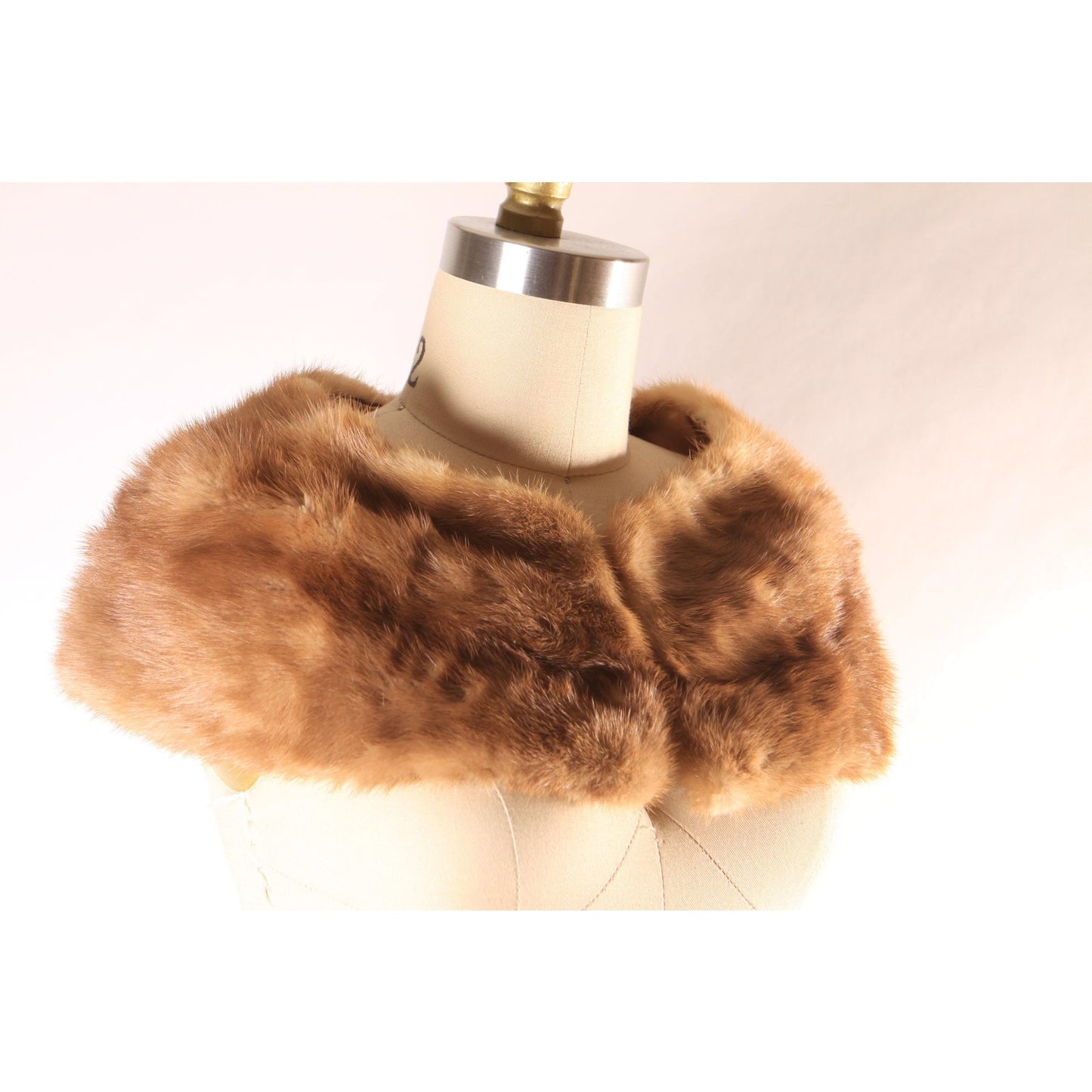 1950s Brown Mink Fur Shoulder Shawl Wrap Fur Collar