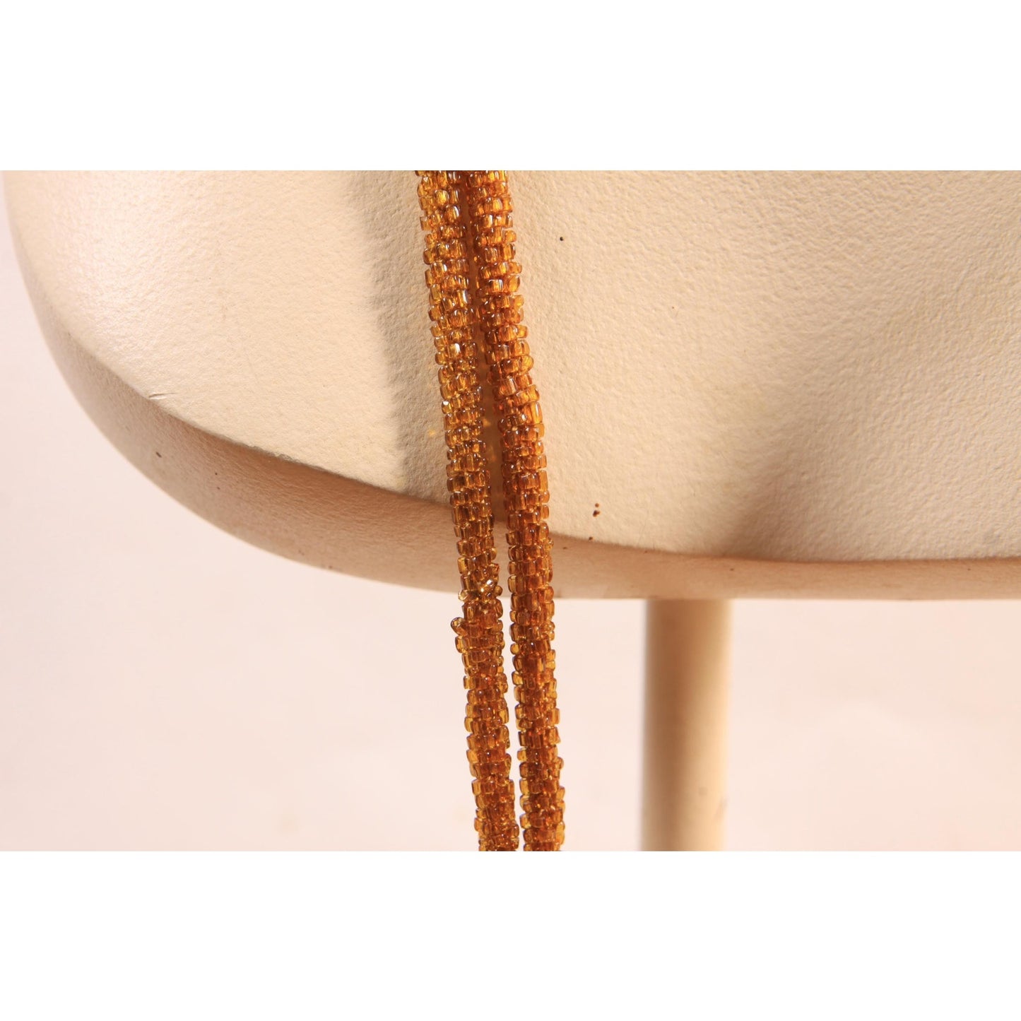 1920s Brown Beaded Pullover Flapper Necklace