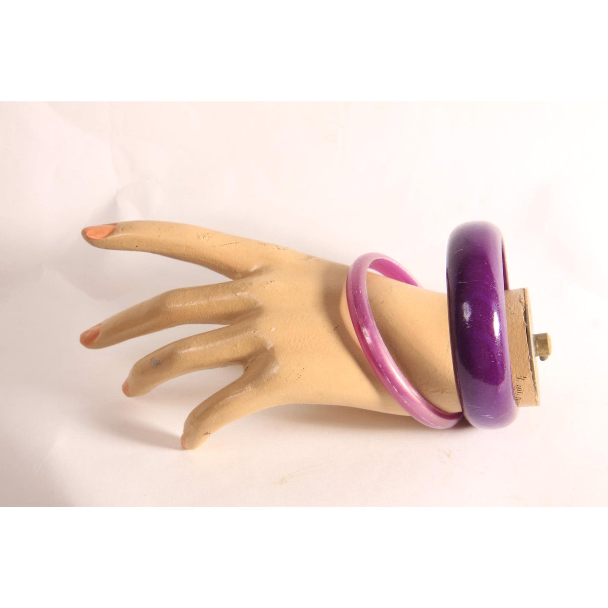 1970s Dark Purple and Light Purple Plastic Stack of 2 Bangle Bracelets