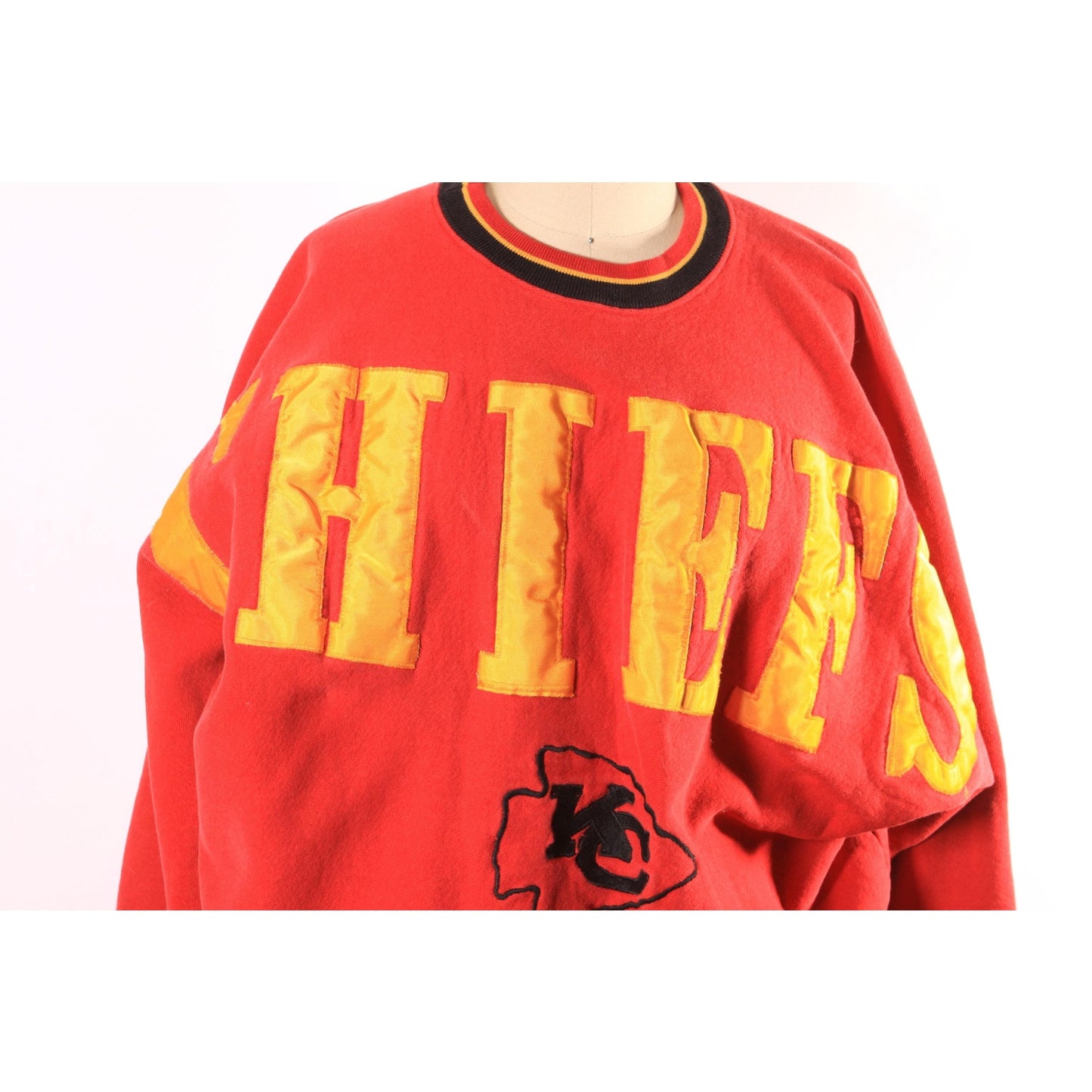 1990s, Red, Black and Yellow Kansas City Chiefs Pullover Unisex Sweatshirt by Legends -L