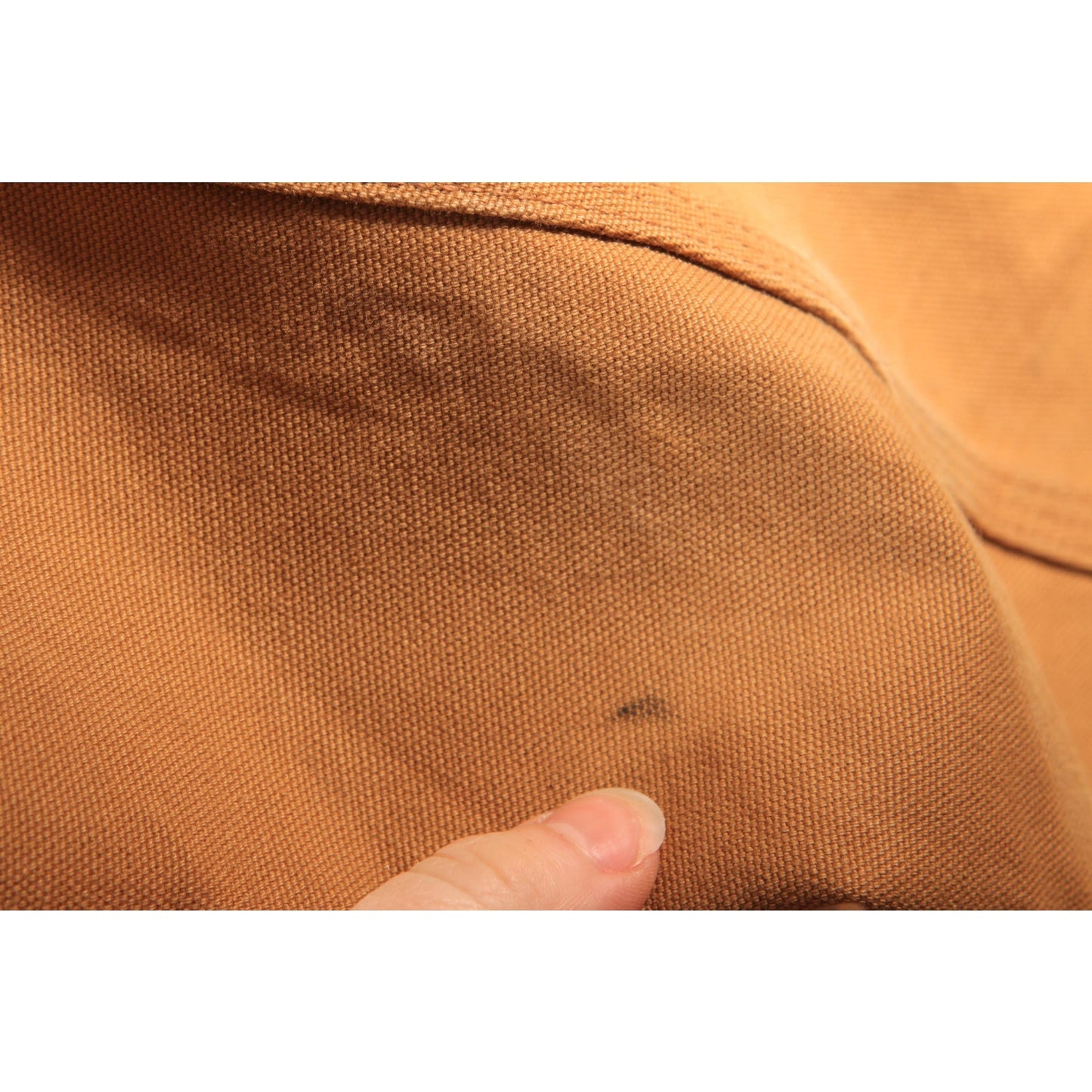 1980s Tan Long Sleeve Corduroy Collar Blanket Lined Zip Up Jacket Chore Coat by Carhartt
