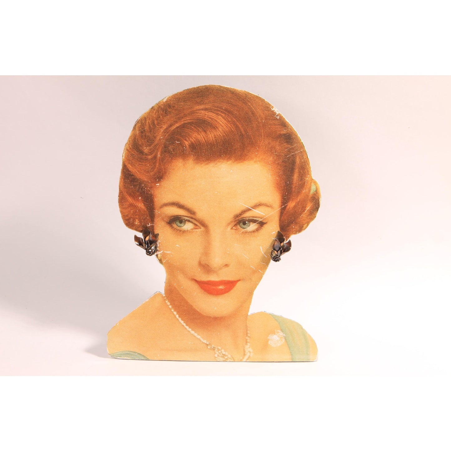 1950s Copper Metal Flower Lily Bouquet Screw Back Earrings