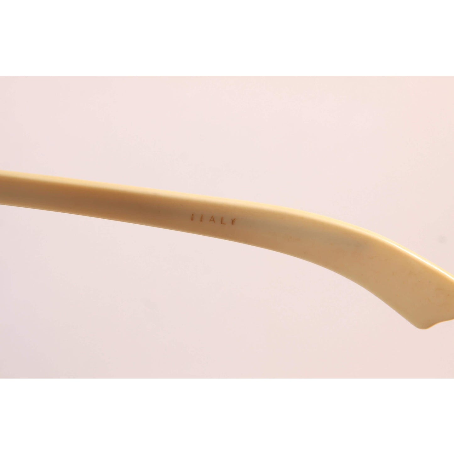 1960s Cream White and Gray Tinted Lenses Octagon Shape Mod Sunglasses Italy