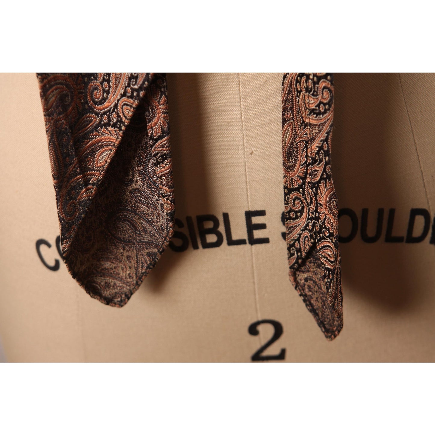1960s Brown and Tan Paisley Necktie Tie