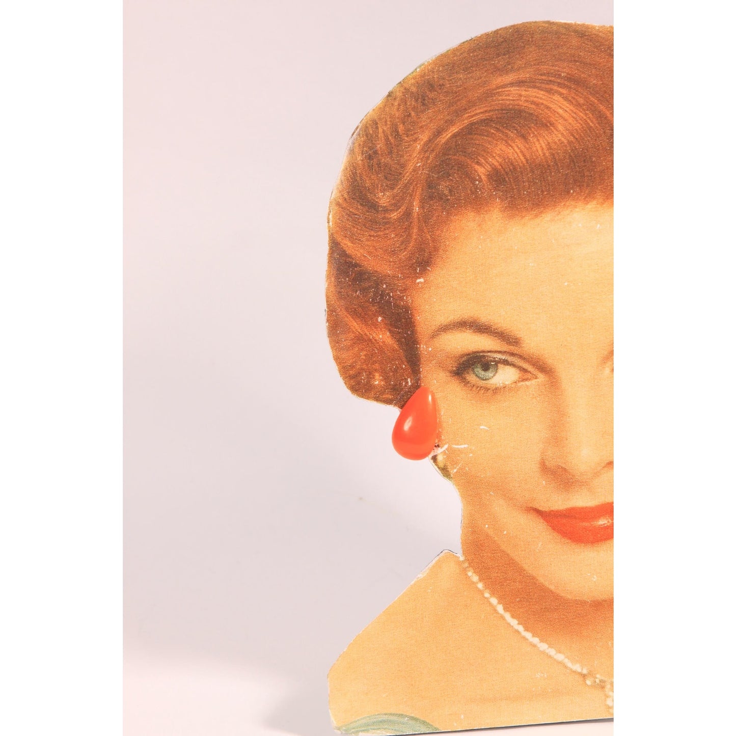1960s Orange Plastic Tear Drop Screw Back Earrings