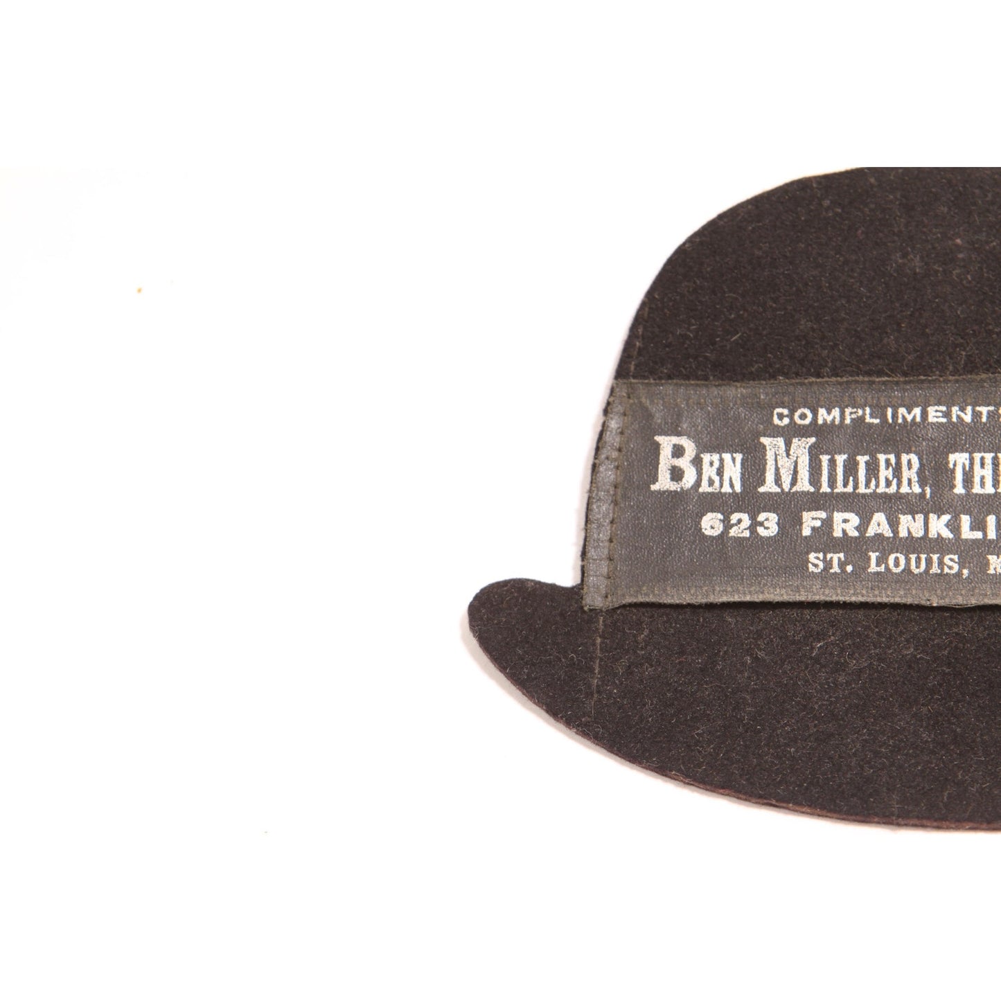 1920s 1930s Black Bowler Hat Ben Miller The Hatter Hat St Louis MO Advertisement