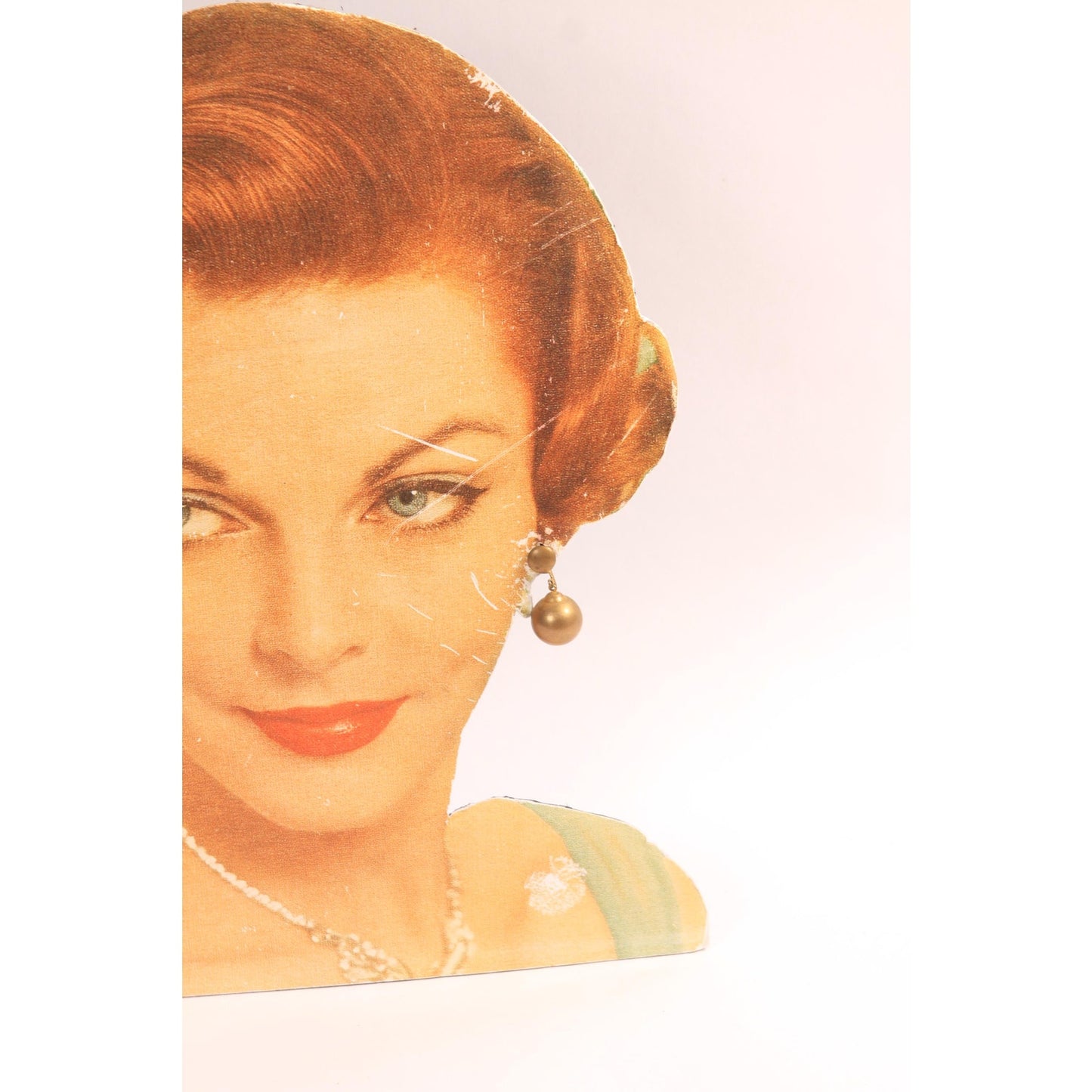 1950s Brass Tone Metal Circle Dangle Screw Back Earrings