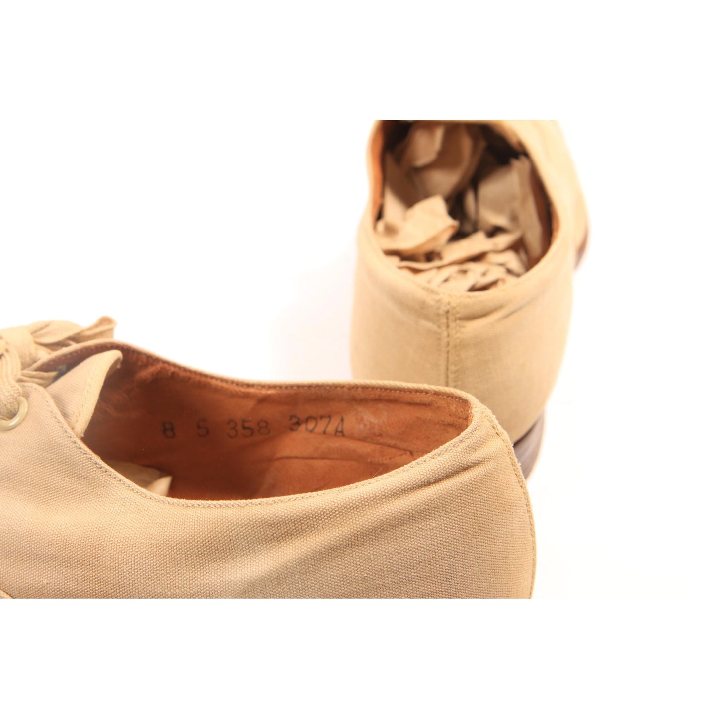 Antique 1920s Tan Fabric Nubuck Dress Oxford Mens Shoes