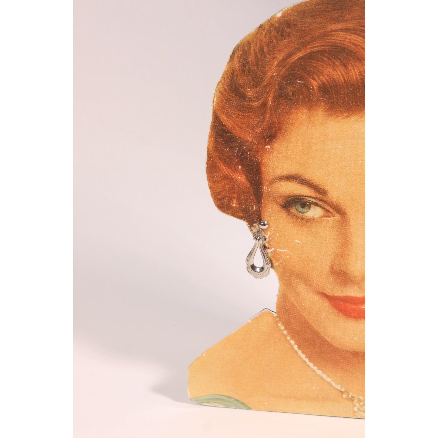 1950s 1960s Silver Tone Dangling Clip On Earrings