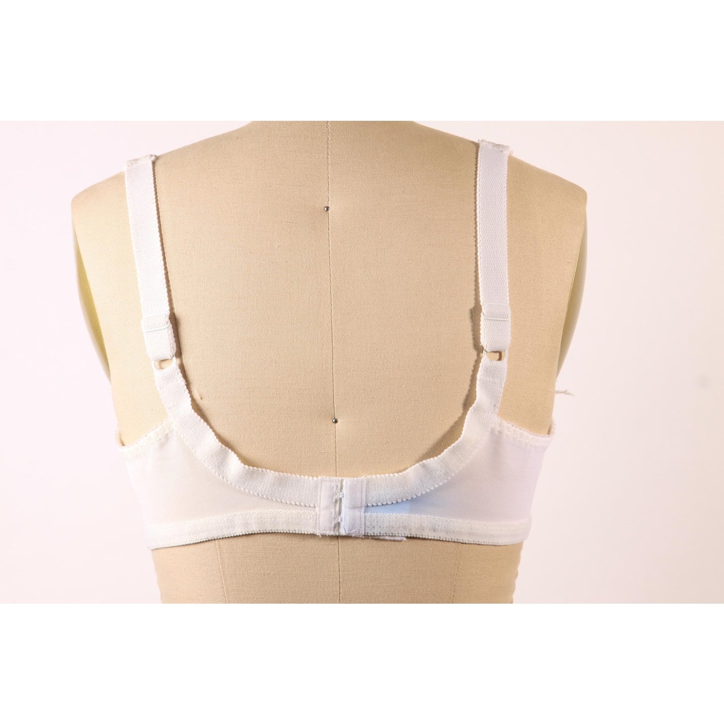 1970s White Criss Cross Sheer Floral Lace Bra by Montgomery Ward-38B