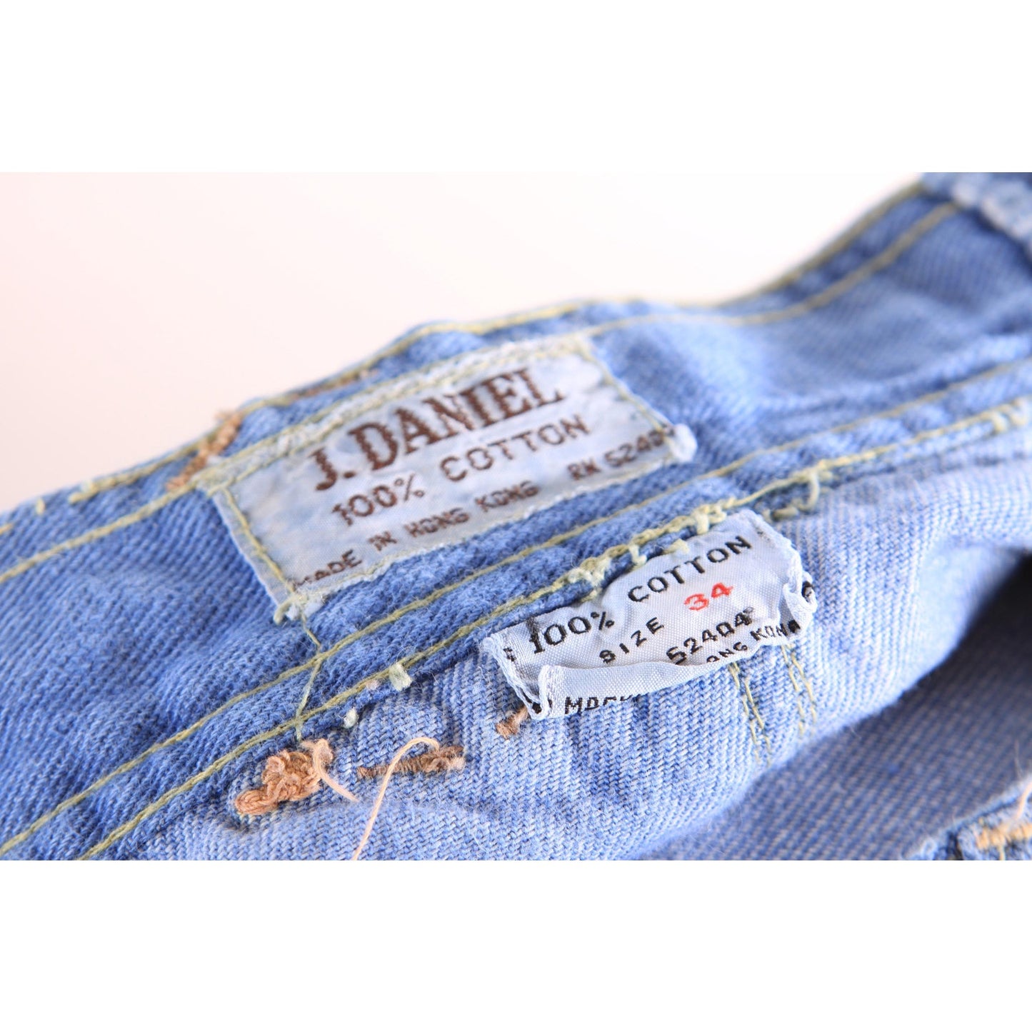 1970s Braided Woven Blue Denim Jeans by J. Daniel -34