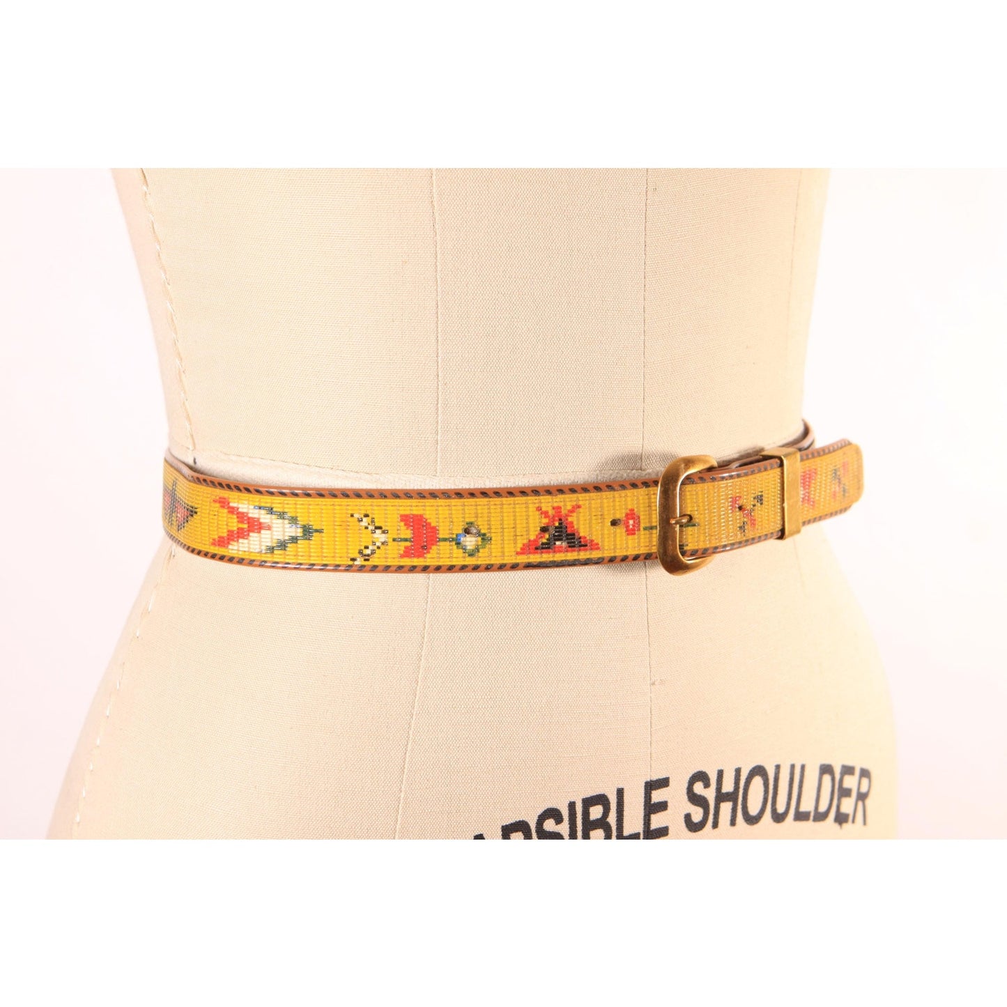 1950s Novelty Plastic Native American Western Novelty Design Belt