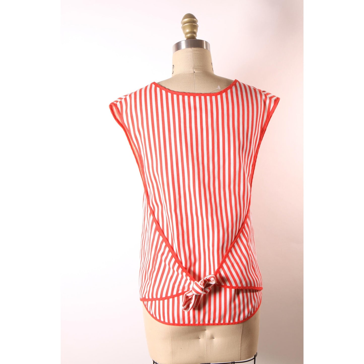 1980s Red and White Striped Adjustable Barbershop Quartet Costume Vest