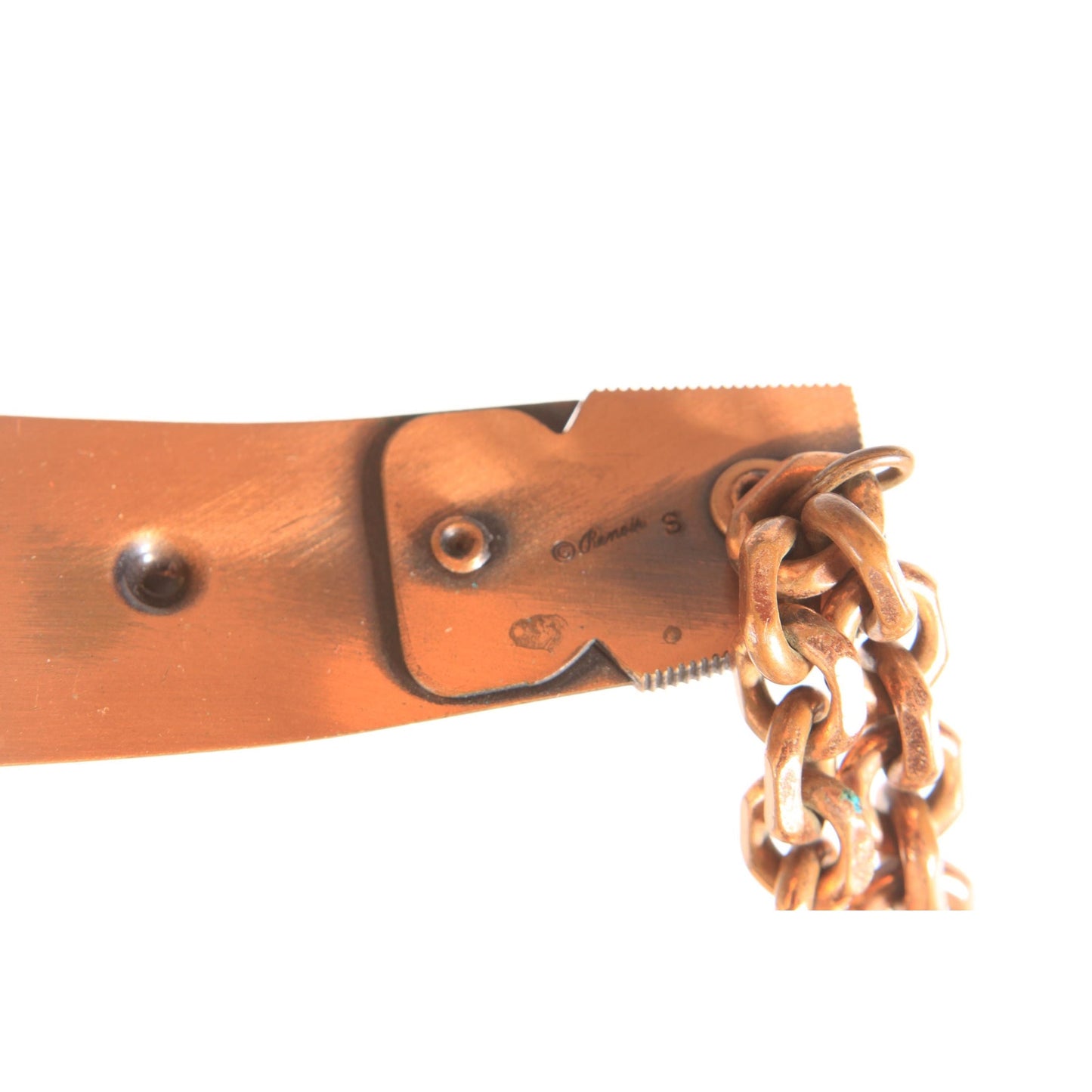 1950s Copper Chain Studded Metal Belt by Renoir -S