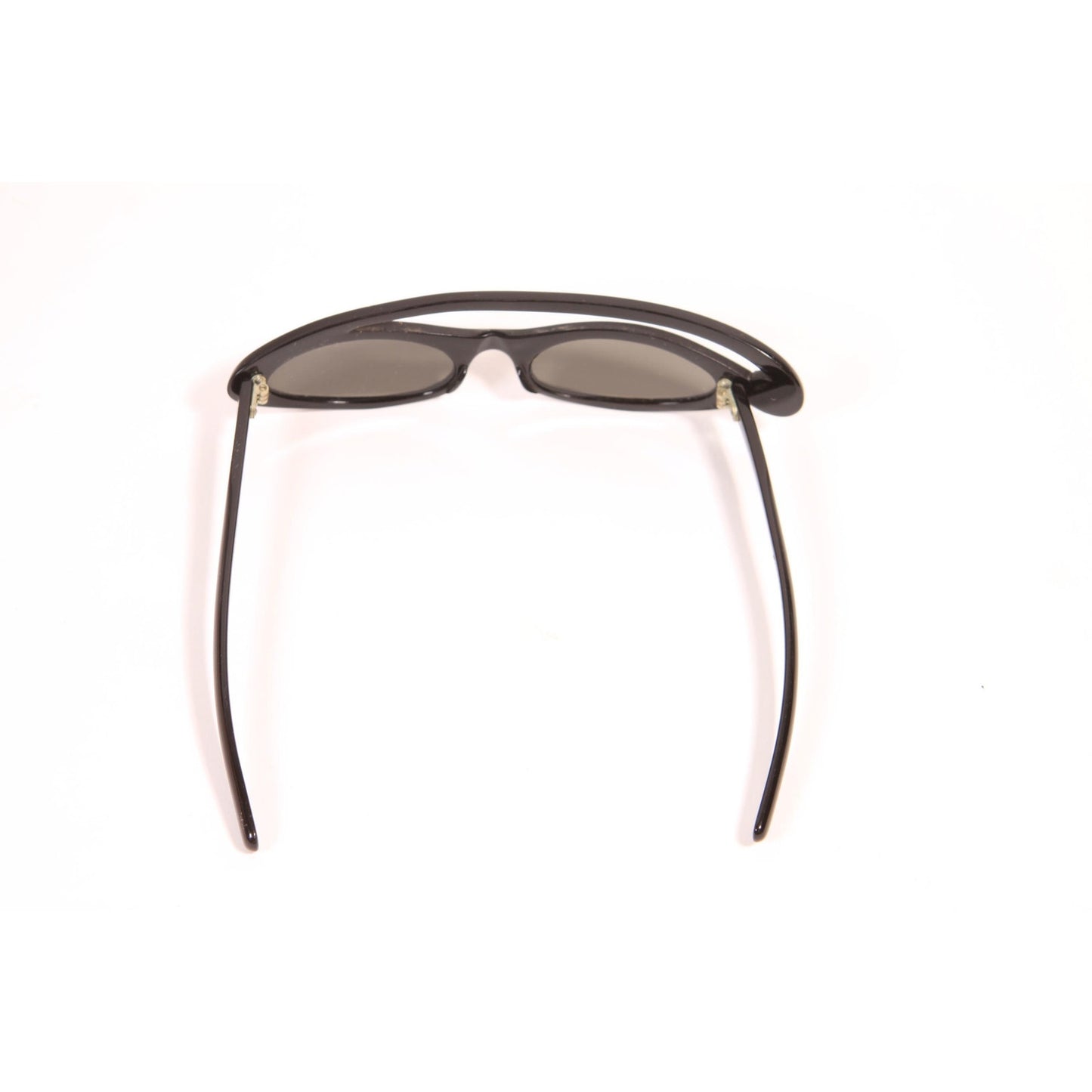 1950s Black and Silver Rhinestone Novelty Swirl Star France Cat Eye Sunglasses