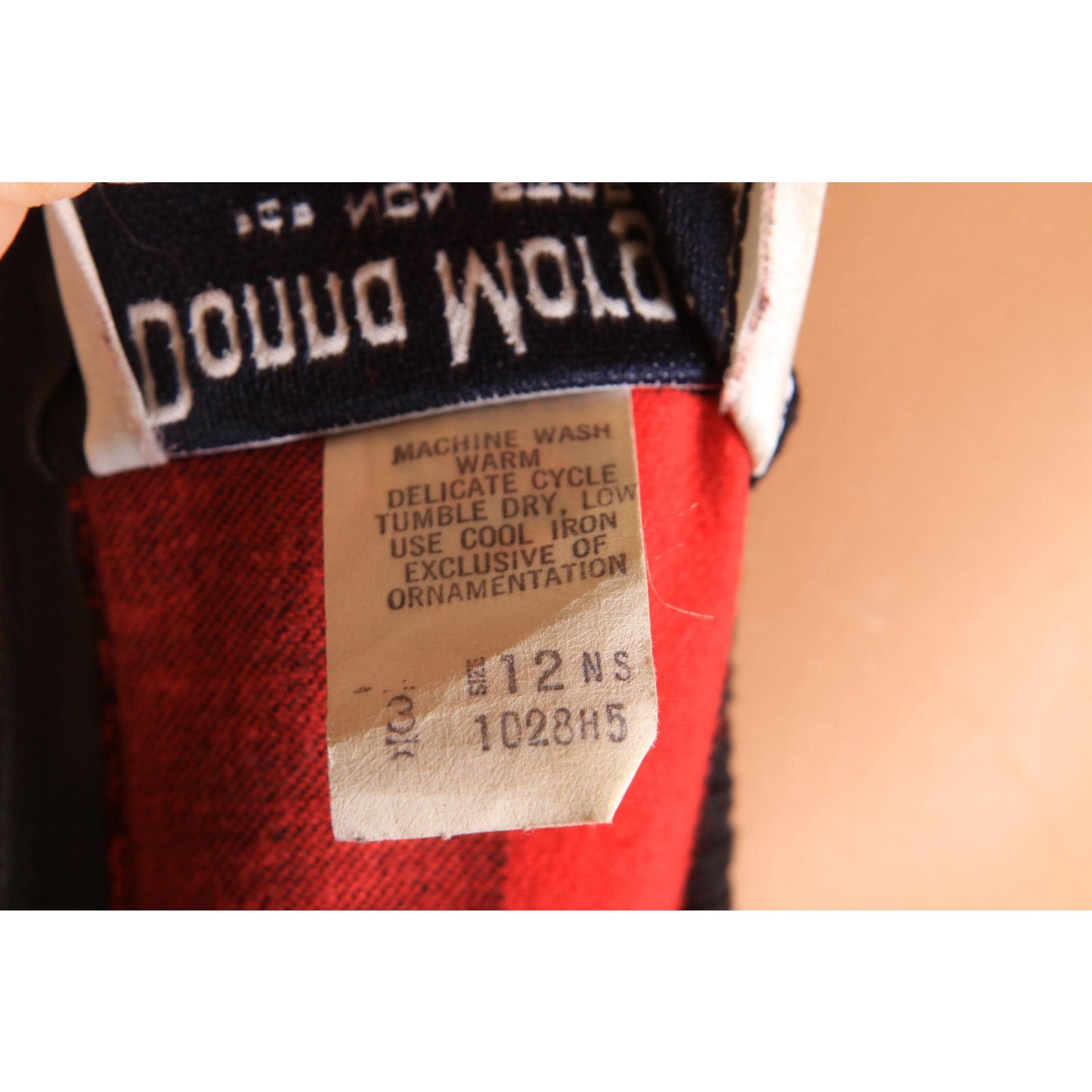 1980s Red and Black Plaid Long Sleeve Winter Dress by Donna Morgan for Non Stop -L-XL
