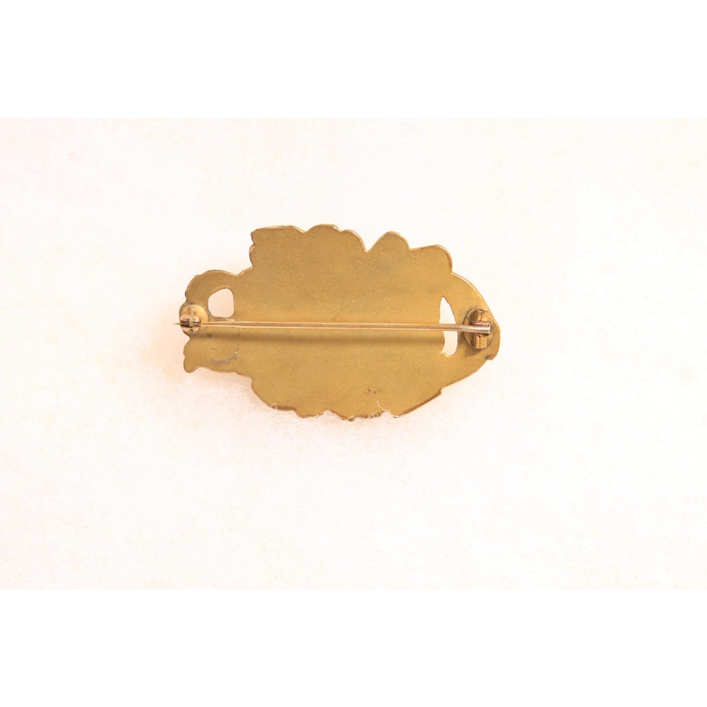 Antique 1800s Victorian Gold Tone Metal Hollow Floral Brooch