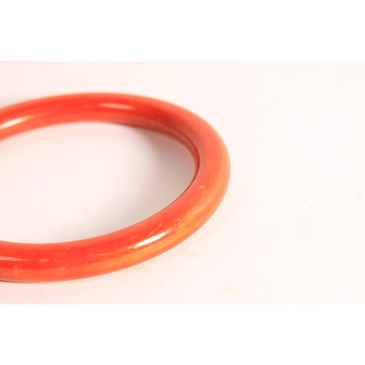 1940s 1950s Tomato Soup Red and Yellow Swirl End of Day Bakelite Bangle Bracelet