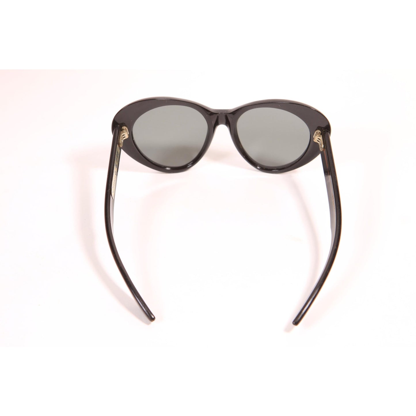1950s 1960s Black Oversized Bug Eye Butterfly Cat Eye Frames Sunglasses by Omura France
