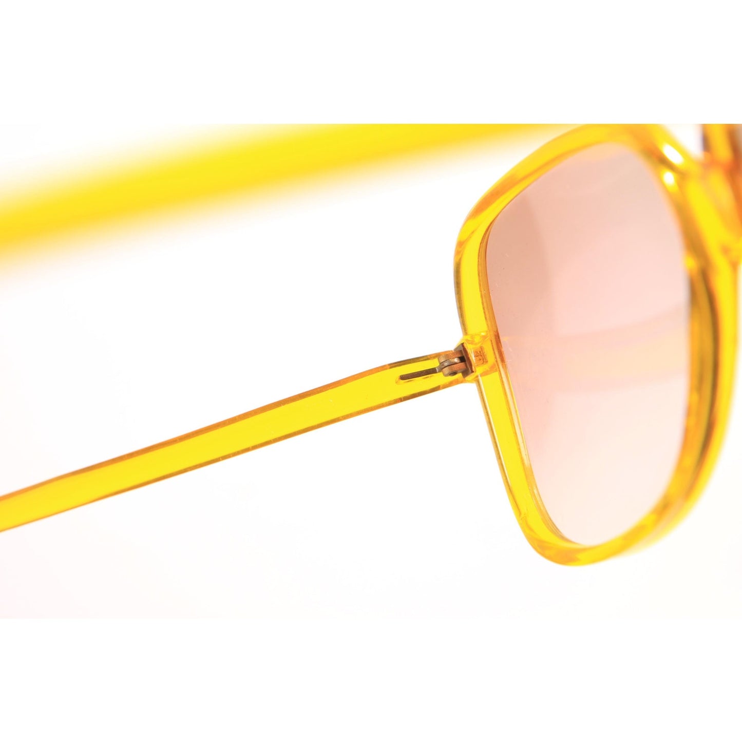 1970s Clear Yellow Oversized Plastic Frame Brown Tint Lenses Italy Sunglasses