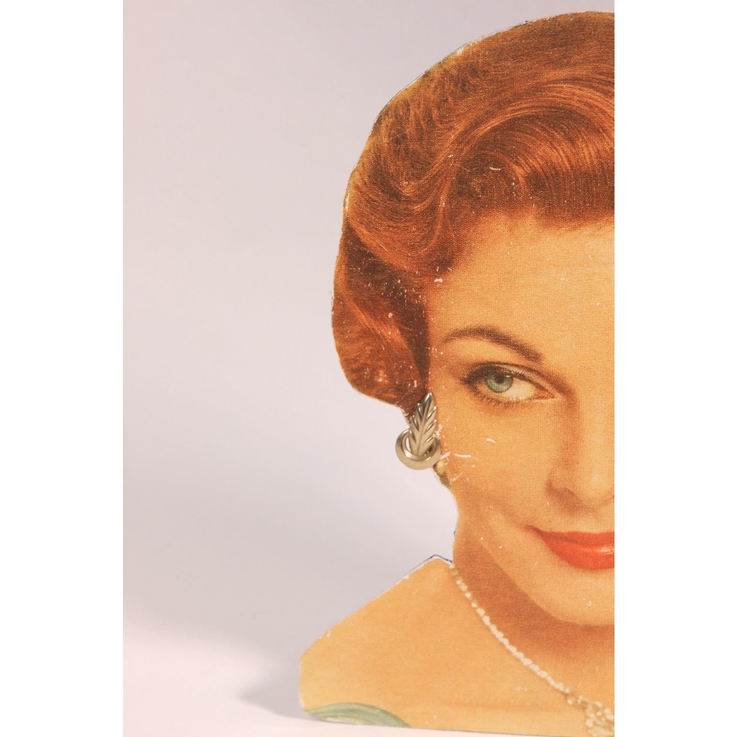 1960s Silver and Brass Tone Novelty Leaf Clip On Earrings