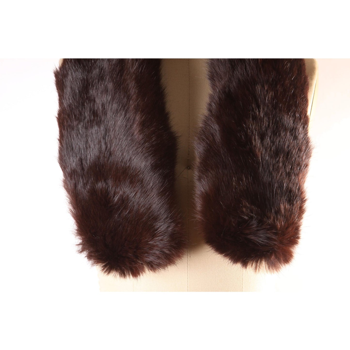 1940s Dark Brown Mink Fur Velvet Backing Shoulder Fur Wrap