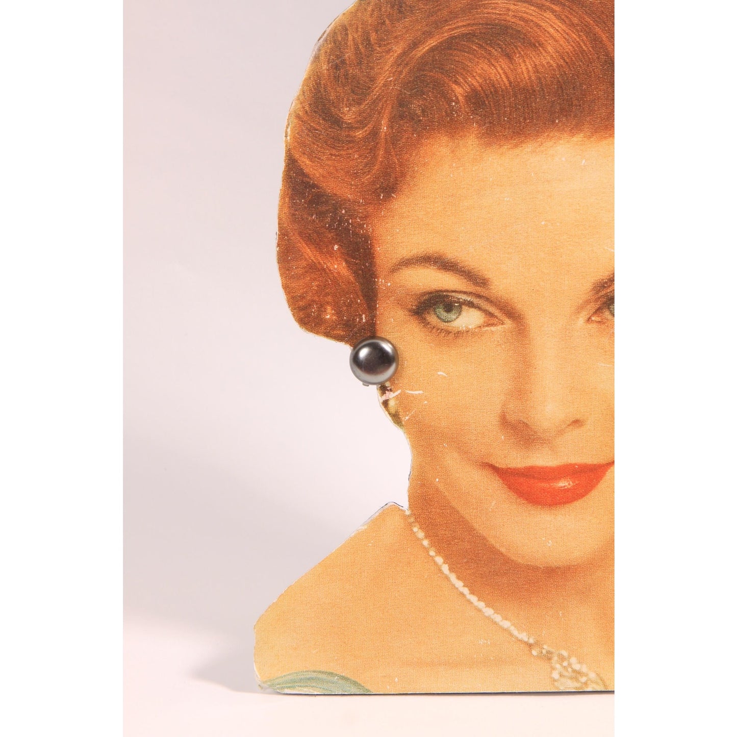 1960s Gray Black Pearlescent Plastic Clip On Earrings