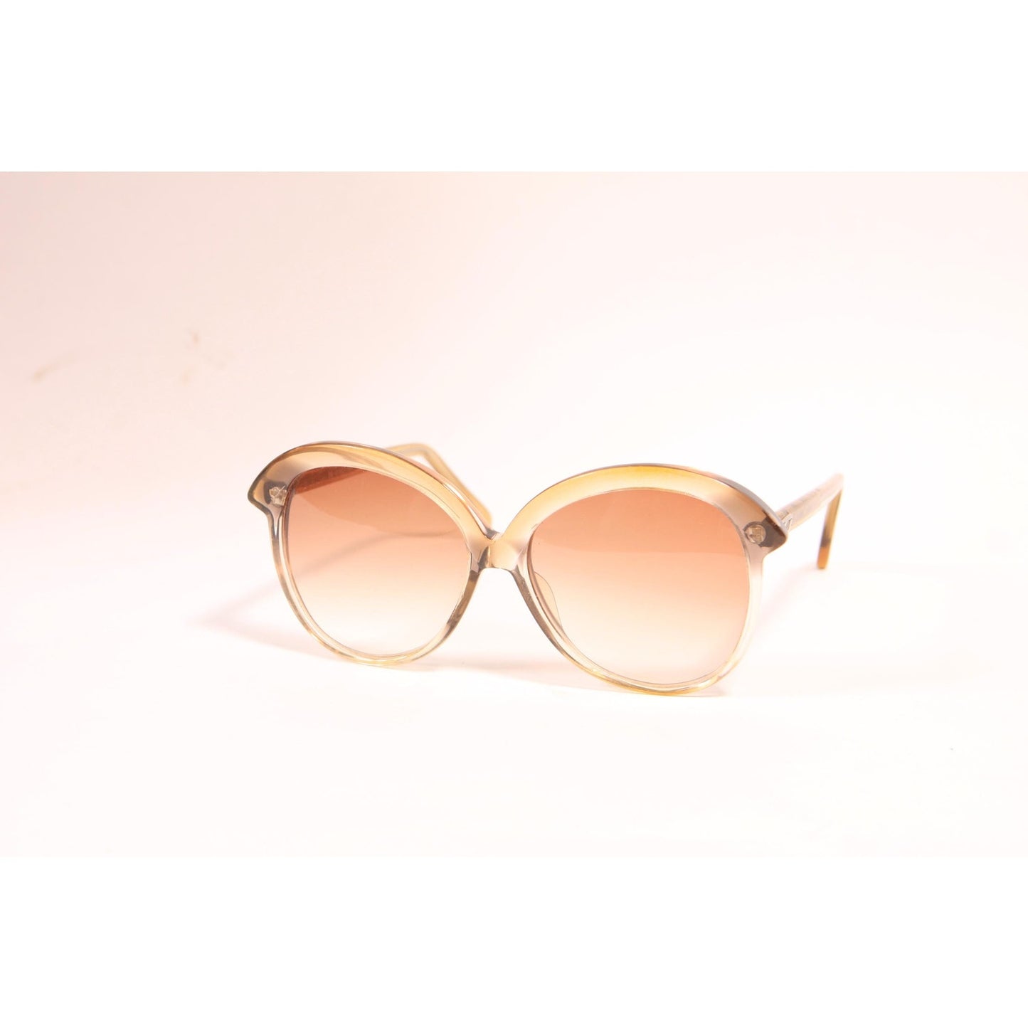 1970s Clear Brown Ombre Fade Tint Lenses Oversized Sunglasses by Da Vinci