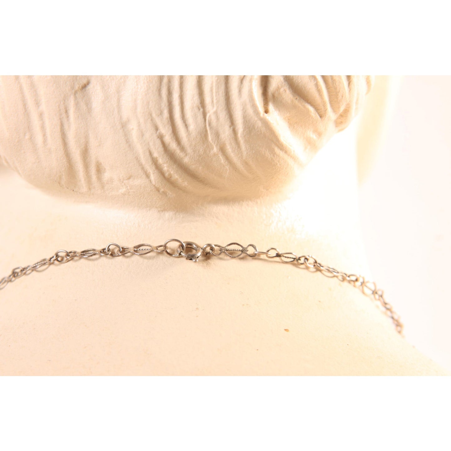 1950s Silver Tone Metal Filigree Indonesian Pendant Necklace
