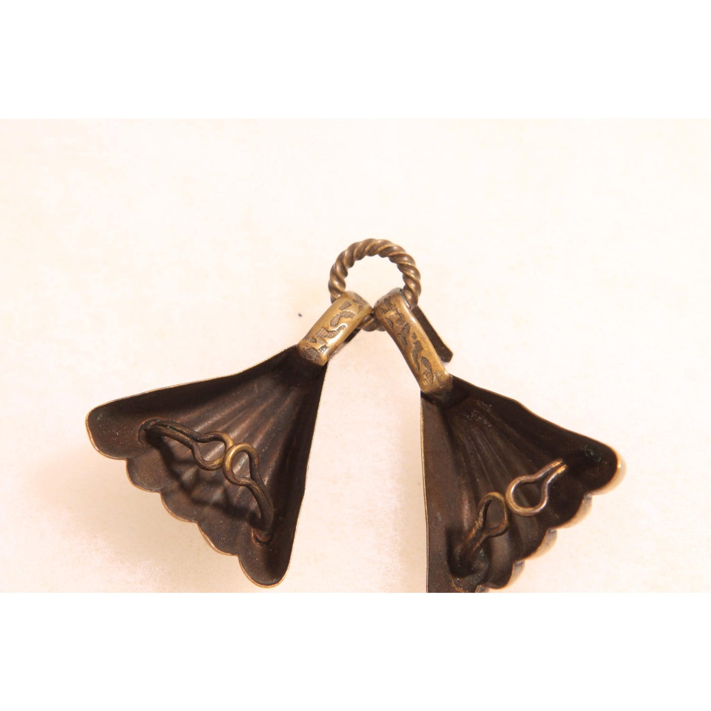 Antique 1920s Brass Gold Tone Metal Bow Shape Belt Buckle