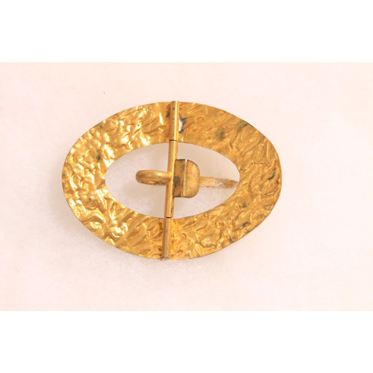 Antique 1900s Edwardian Gold Tone Metal and Blue Stone Art Nouveau Belt Buckle