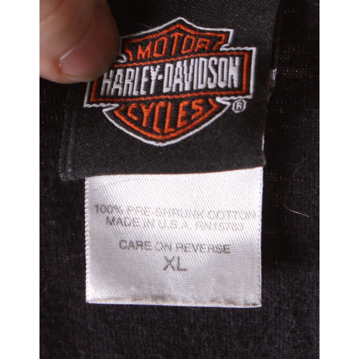 2000s 2002 Black Short Sleeve Harley Davidson American Eagle Biker Denver Colorado T-Shirt by Harley Davidson -XL