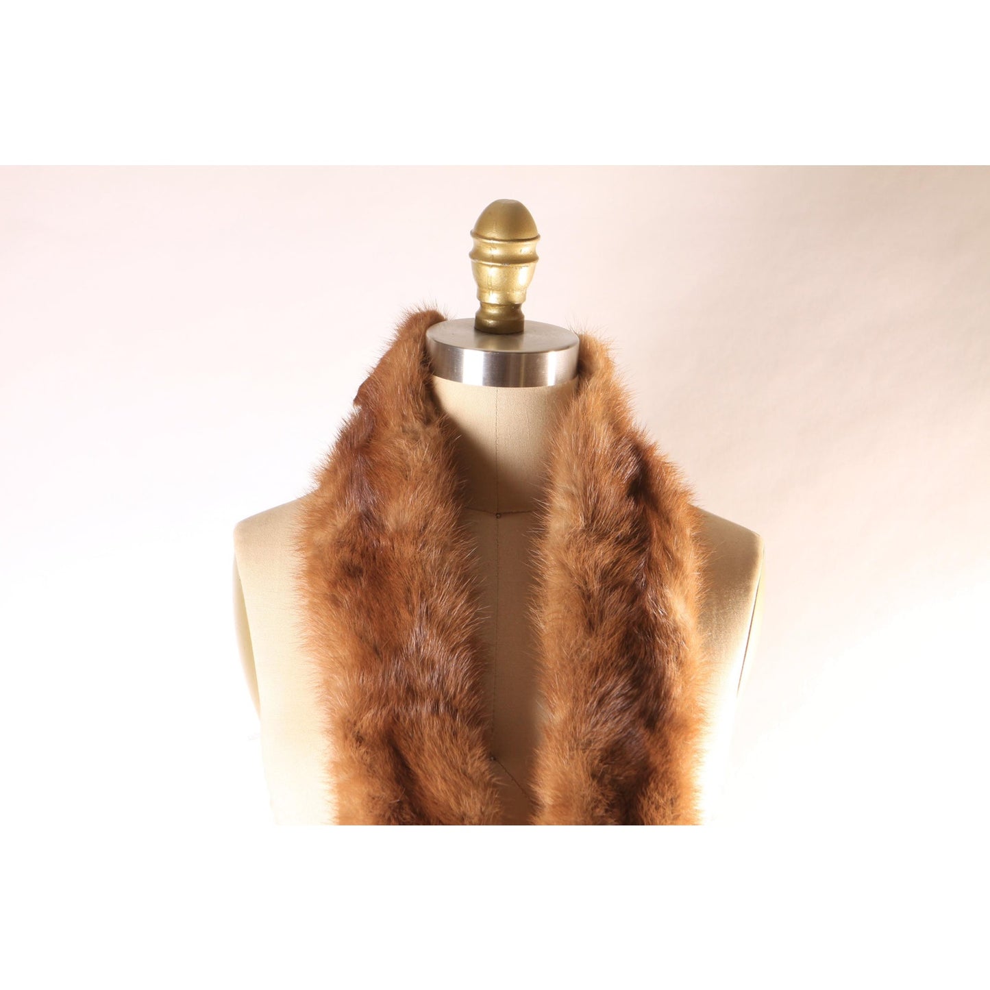 1950s Two Mink Pelt Fur Clip Shawl Wrap