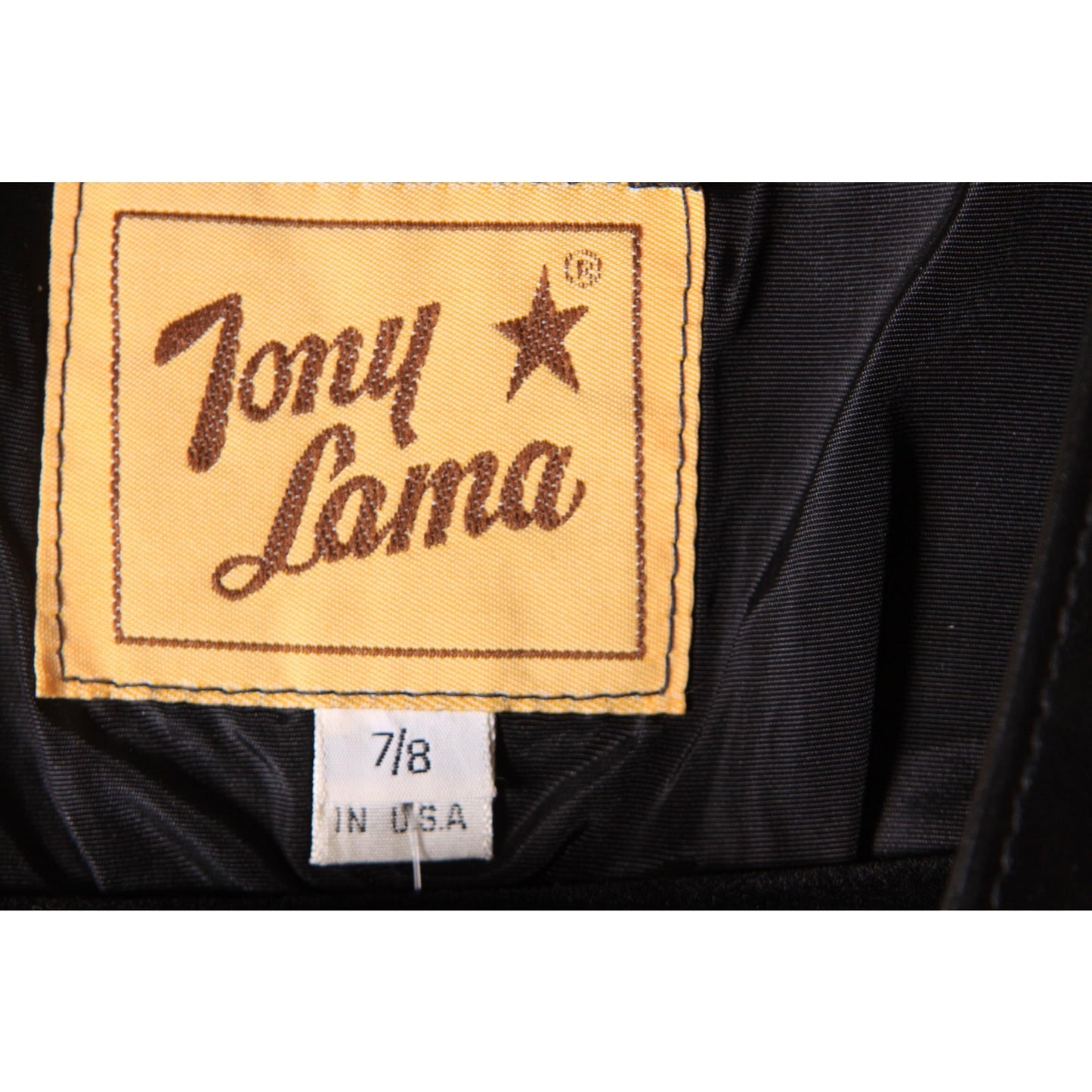 1970s Black Leather Button Down Pocketed Western Vest by Tony Lama -S-M